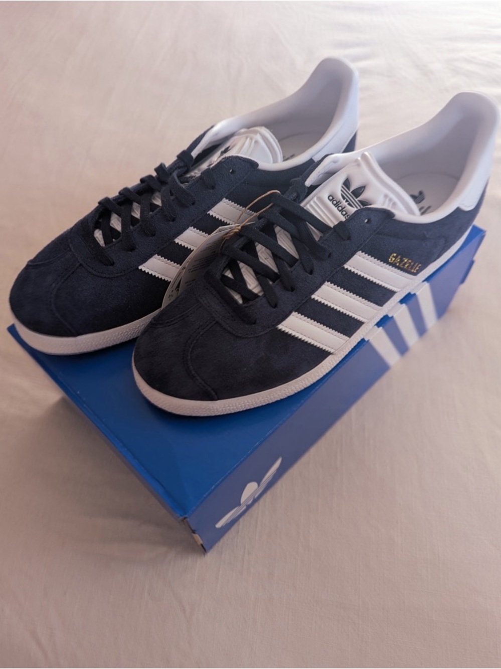 adidas Gazelle Suede Sneakers in Navy and White